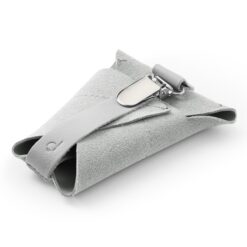 dusq leren speenkoord cloud grey opgevouwen