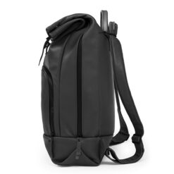 Dusq_FamilyBag_Leer_NightBlack_Zijkant_Rits