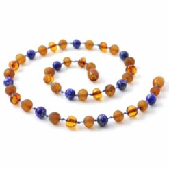 Babyketting barnsteen en lapis lazuli