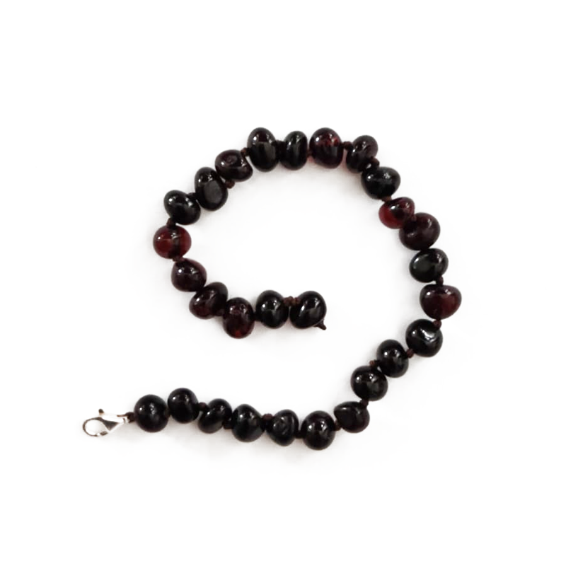 Armband barnsteen - Liquorice | 19 cm