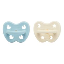 Hevea Speentje 0-3 maanden rond duo Baby Blue / Milky White
