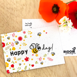 Bloom your message happy BEEday