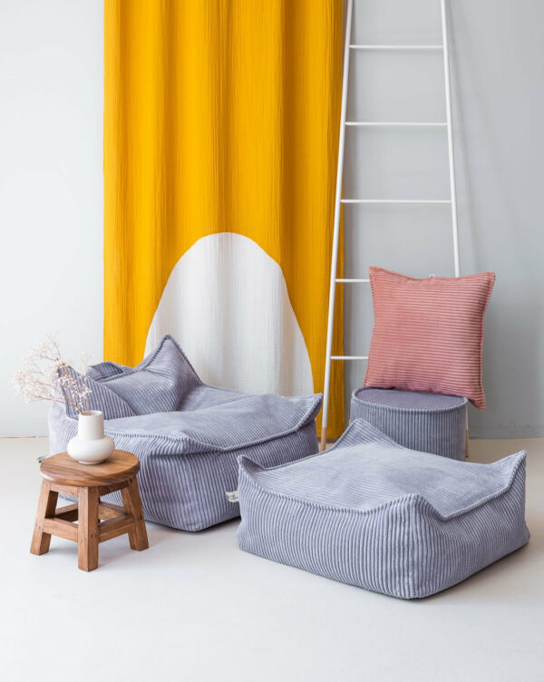 Wigiwama Poef Vierkant - Blueberry Blue Rib - Afbeelding 4
