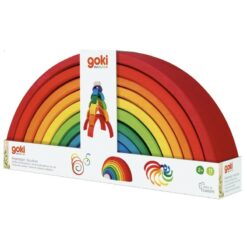 Goki Grote Regenboog hout houten speelgoed natuurlijk duurzaam Montessori vrije school antroposofisch gifvrij balanceren bouwen verpakking