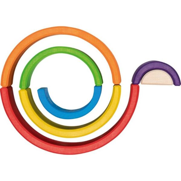 Goki kleine Regenboog hout houten speelgoed natuurlijk duurzaam Montessori vrije school antroposofisch gifvrij balanceren bouwen toren bouwen balanceren