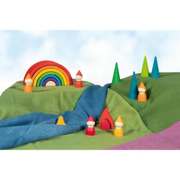 Goki kleine Regenboog hout houten speelgoed natuurlijk duurzaam Montessori vrije school antroposofisch gifvrij balanceren bouwen