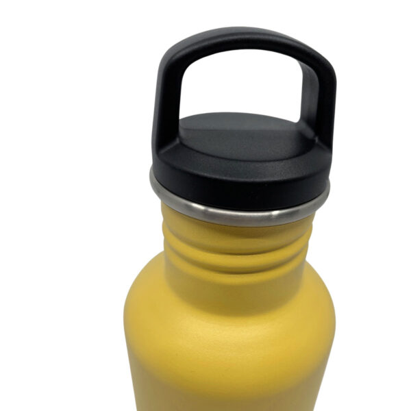Smikkels dop voor drinkfles zwart gele RVS fles