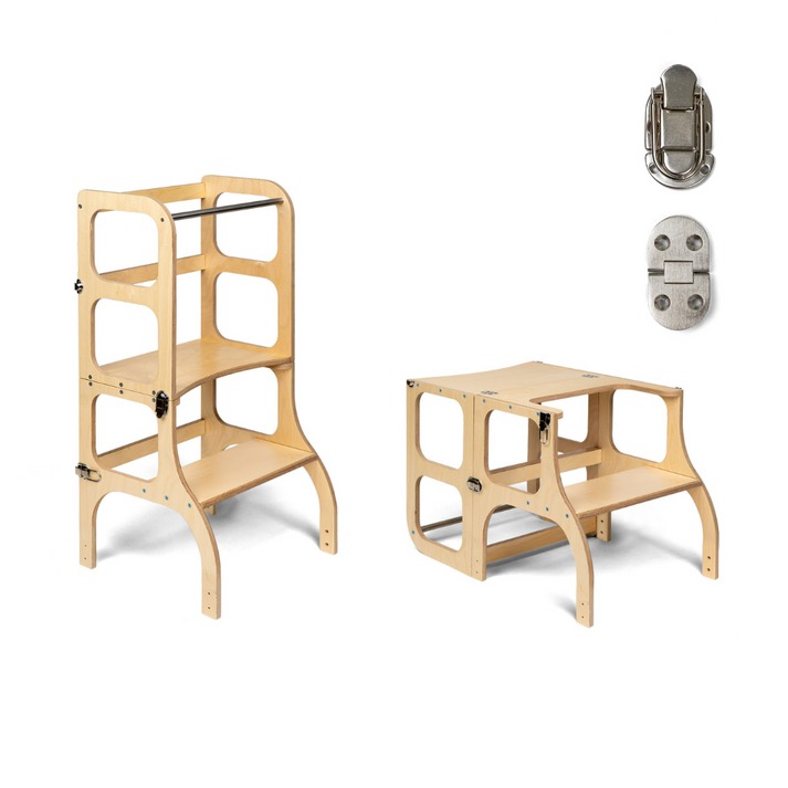 Ette Tete Step'n'Sit Learning tower Hout Zilver