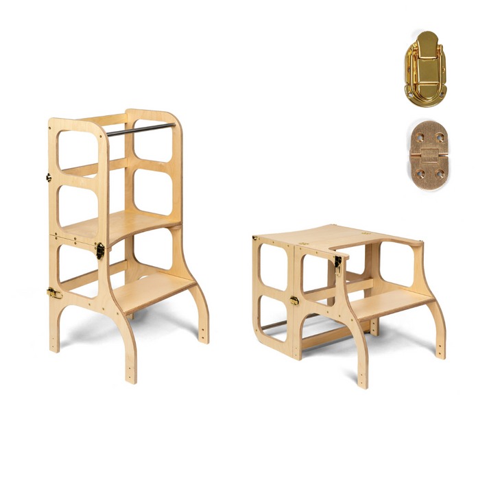Ette Tete Step'n'Sit Learning tower Hout Goud