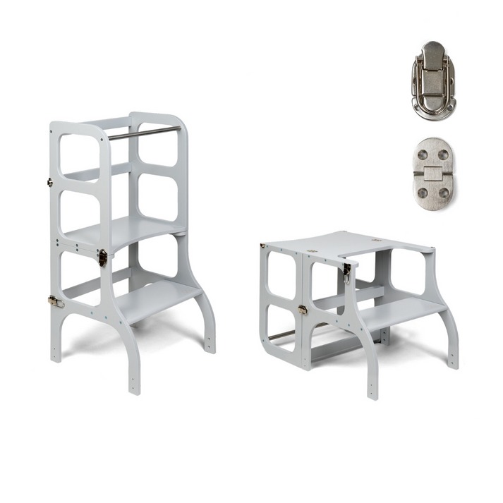 Ette Tete Step'n'Sit Learning tower Grijs Zilver