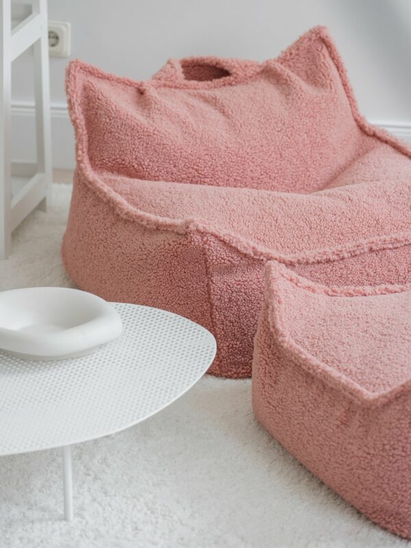 Wigiwama Zitzak Stoel - Pink Guava Teddy - Afbeelding 3