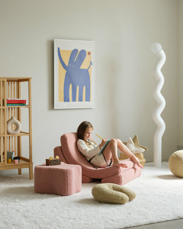 Wigiwama Poef Wolk - Pink Guava Teddy - Afbeelding 5