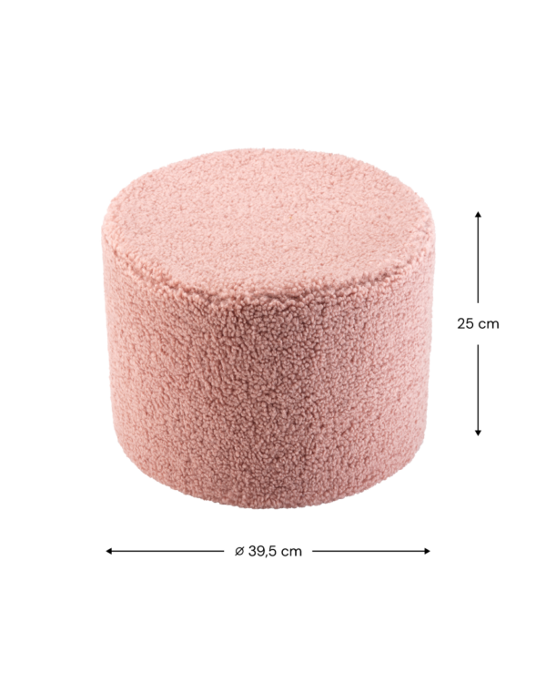 Wigiwama Poef Rond - Pink Guava Teddy - Afbeelding 6