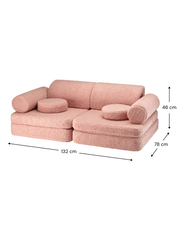 Wigiwama Settee Sofa - Pink Guava Teddy - Afbeelding 9