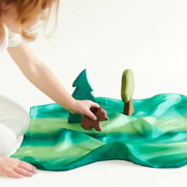 Sarah's Silks earth mini speelzijde forest met bomen