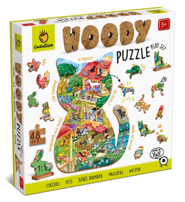 Ludattica woody puzzel huisdieren