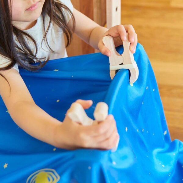 Sarah's Silks houten klem hutten bouwen