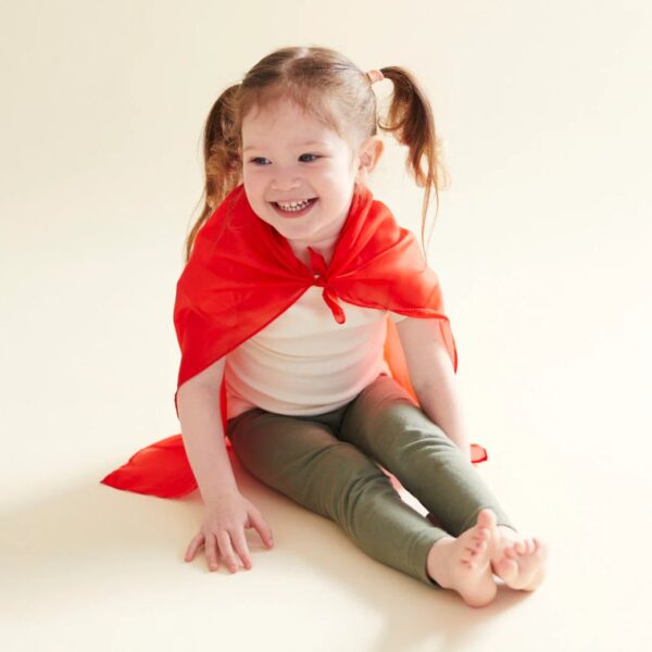 Sarah's Silks Classic mini speelzijde cape rood