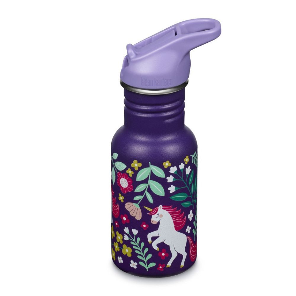 Klean Kanteen Kidsportfles - Lekvrij Leaping Unicorns Purple afbeelding