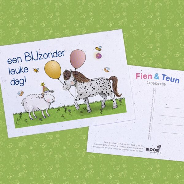 bloeikaart fien en teun bijzondere dag