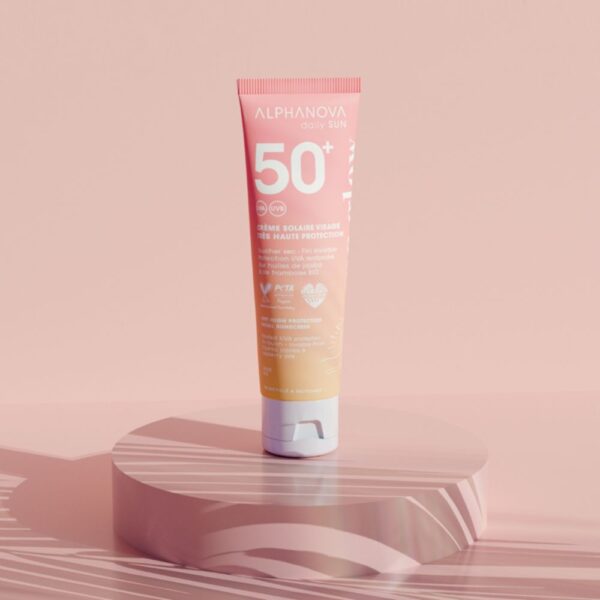 Alphanova Sun natuurlijke gezichtszonnebrand SPF50+ met natuurlijke glow en zonder witte waas