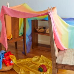Sarah's Silks reuze regenboog speeldoek katoen hutten bouwen