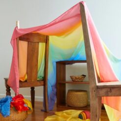 Sarah's Silks reuze regenboog speeldoek van katoen hutten bouwen