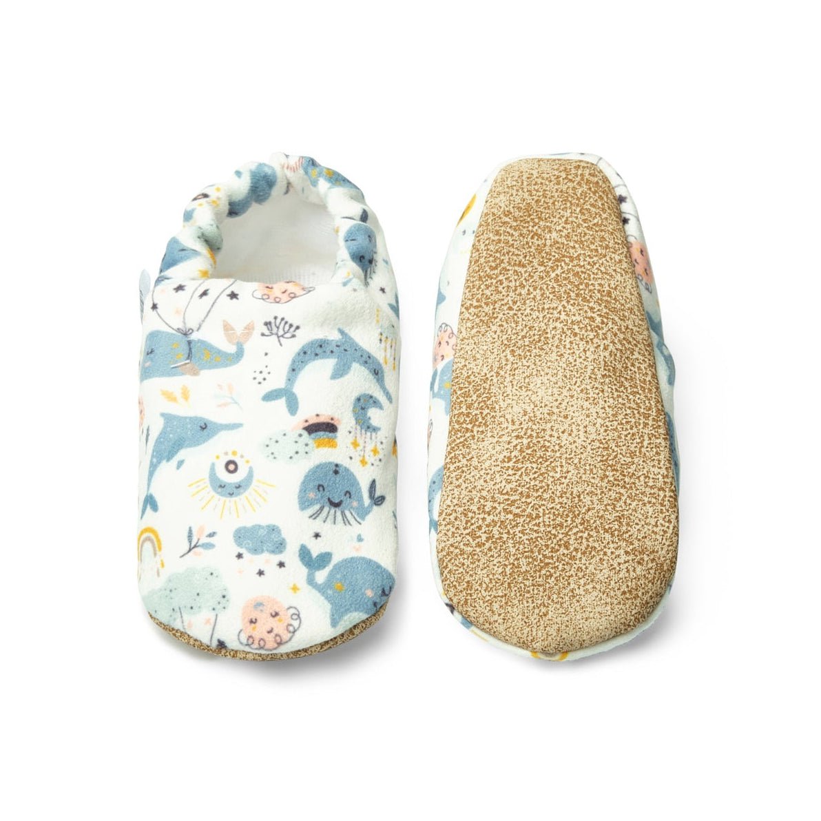 zachte babyschoentjes met antislipzool, walvissen