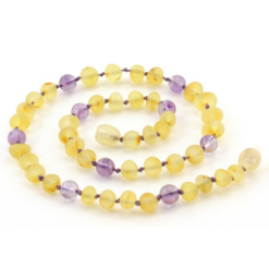 ketting gele barnsteen en amethist