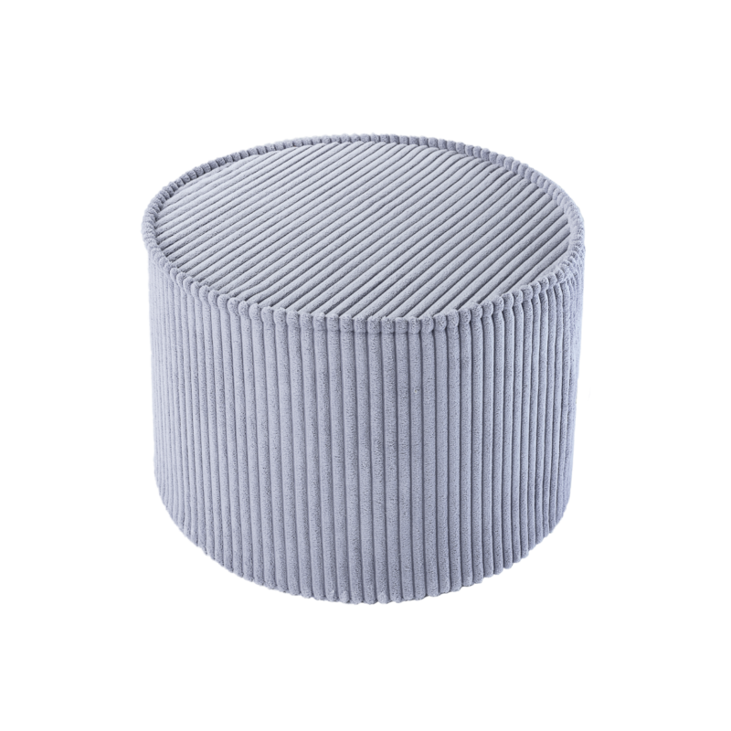 Wigiwama Poef Rond - Blueberry blue Rib