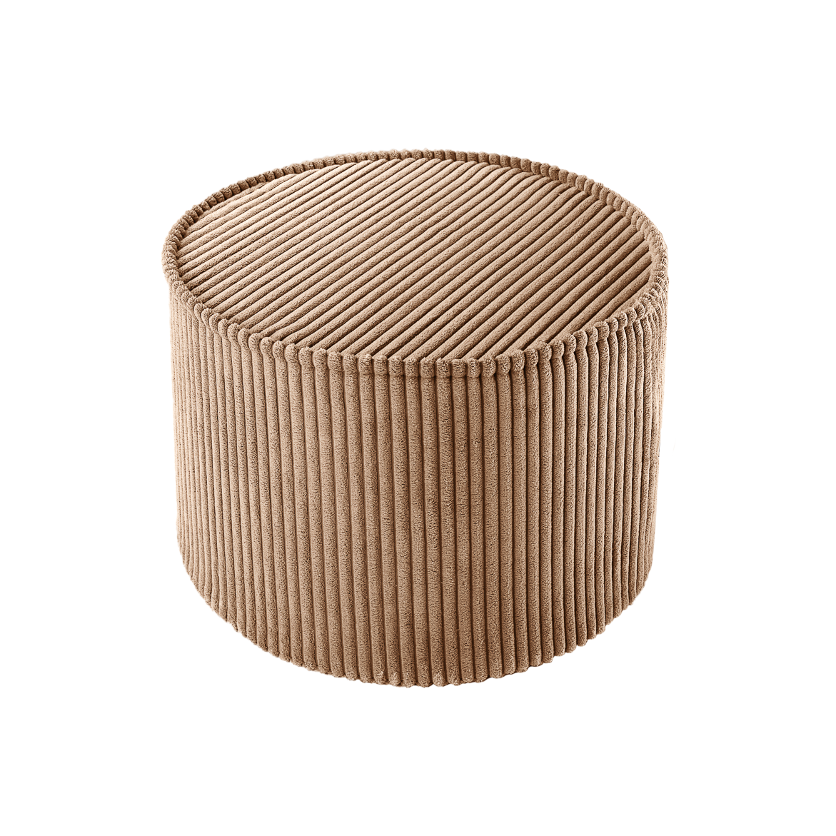 Wigiwama Poef Rond - Toffee Rib