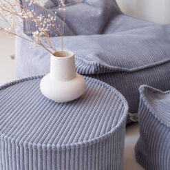 Wigiwama Poef Rond - Blueberry Blue Rib - Afbeelding 4
