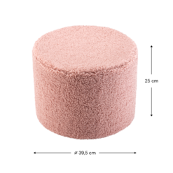 Wigiwama Poef Rond - Pink Guava Teddy - Afbeelding 6