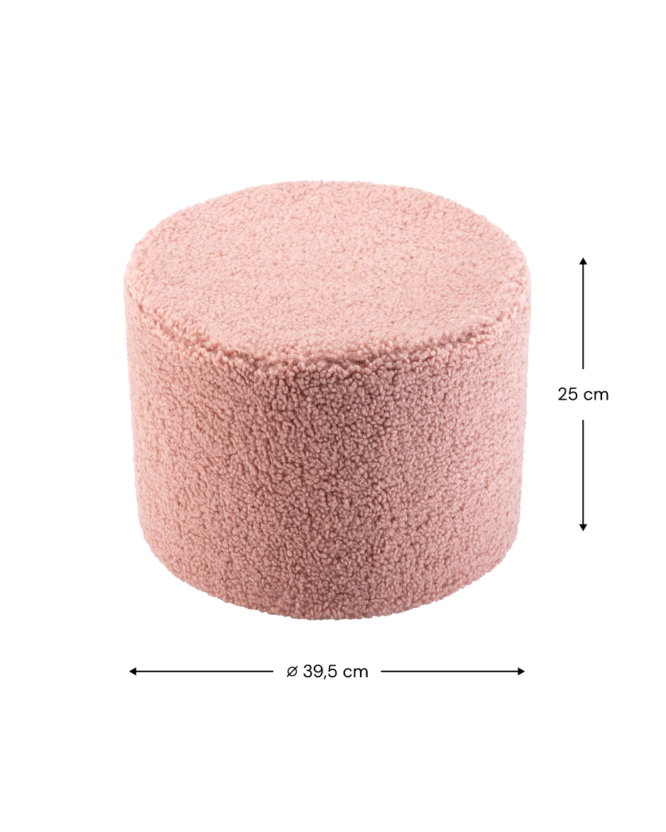 Wigiwama Poef Rond - Pink Guava Teddy - Afbeelding 6