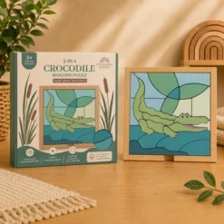 Alternative view of Stellavan & Papa Donny Krokodil houten puzzel